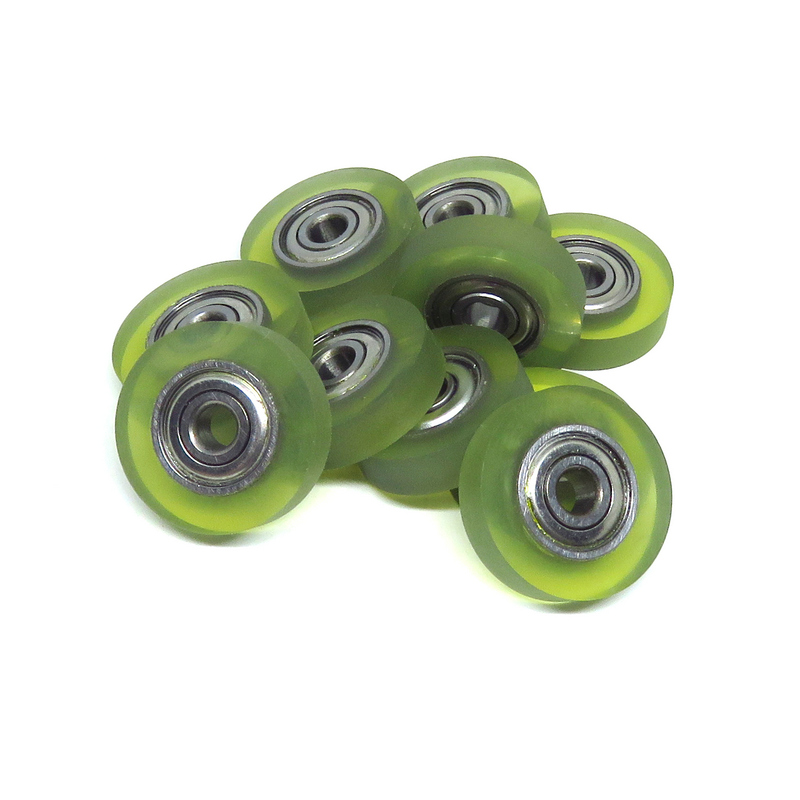 PU62420-5 PU Coated Roller with 624ZZ Bearing Soft Rubber Bearings 4x20x5mm Polyurethane Mute Wheel Pulleys